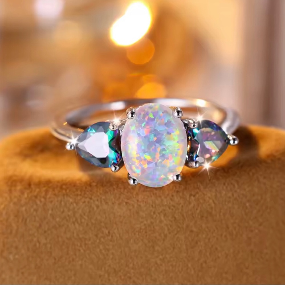 Opal and Mystic Topaz Ring